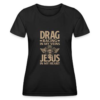 Lustiges Autorennen Auto Rennen Geschenk - Frauen Funktions-T-Shirt - Schwarz - Vorne - AI Model Female 172 light (172cm)