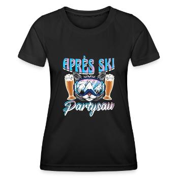 Après Ski Partysau Apres Ski - Frauen Funktions-T-Shirt - Schwarz - Vorne - AI Model Female 172 light (172cm)