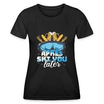 Après Ski You Later - Frauen Funktions-T-Shirt - Schwarz - Vorne - AI Model Female 172 light (172cm)