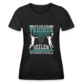Basketball Basketballtrainer Basketballmannschaft - Frauen Funktions-T-Shirt - Schwarz - Vorne - AI Model Female 172 light (172cm)