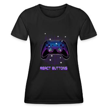 Gamers Video Gaming Geek Console Game Controller - Frauen Funktions-T-Shirt - Schwarz - Vorne - AI Model Female 172 light (172cm)