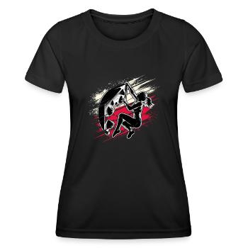 Poland Climber - Grimpeur de bloc femme - T-shirt sport Femme - noir - Devant - AI Model Female 172 light (172cm)