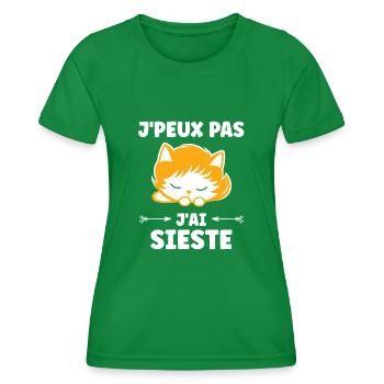 J'ai sieste - T-shirt sport Femme - vert - Devant - AI Model Female 172 dark (172cm)