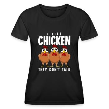 Poulet Fermier Poulets Volaille - T-shirt sport Femme - noir - Devant - AI Model Female 172 light (172cm)
