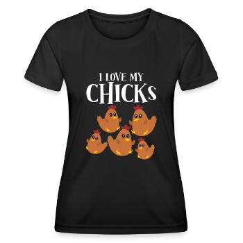 Poultry Farmer Chicken Farm Chickens - Frauen Funktions-T-Shirt - Schwarz - Vorne - AI Model Female 172 light (172cm)