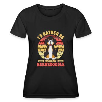 Bernedoodle Dog - Women's Functional T-Shirt - black - Front - AI Model Female 172 light (172cm)