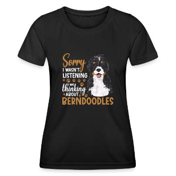 Bernedoodle Dog - Women's Functional T-Shirt - black - Front - AI Model Female 172 light (172cm)