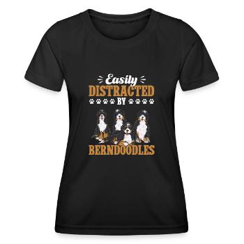 Chien Bernedoodle - T-shirt sport Femme - noir - Devant - AI Model Female 172 light (172cm)