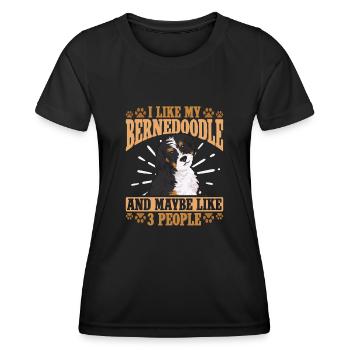 Bernedoodle Dog - Women's Functional T-Shirt - black - Front - AI Model Female 172 light (172cm)