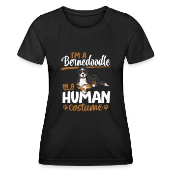 Bernedoodle Dog - Women's Functional T-Shirt - black - Front - AI Model Female 172 light (172cm)