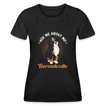 Bernedoodle Dog - Women's Functional T-Shirt - black - Front - AI Model Female 172 light (172cm)