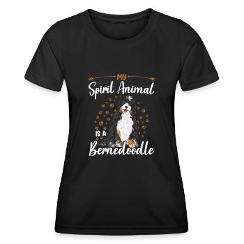 Bernedoodle Dog - Women's Functional T-Shirt - black - Front - AI Model Female 172 light (172cm)