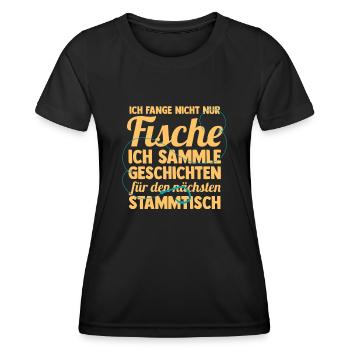 Angler Fischen Angelrute Angeln - Frauen Funktions-T-Shirt - Schwarz - Vorne - AI Model Female 172 light (172cm)