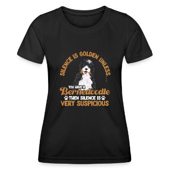 Bernedoodle Dog - Women's Functional T-Shirt - black - Front - AI Model Female 172 light (172cm)