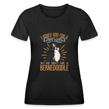 Bernedoodle Dog - Women's Functional T-Shirt - black - Front - AI Model Female 172 light (172cm)