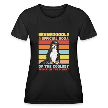 Bernedoodle Dog - Women's Functional T-Shirt - black - Front - AI Model Female 172 light (172cm)