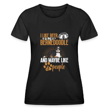 Chien Bernedoodle - T-shirt sport Femme - noir - Devant - AI Model Female 172 light (172cm)