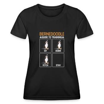 Bernedoodle Dog - Women's Functional T-Shirt - black - Front - AI Model Female 172 light (172cm)