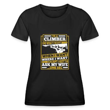 Klettern Kletterer - Frauen Funktions-T-Shirt - Schwarz - Vorne - AI Model Female 172 light (172cm)