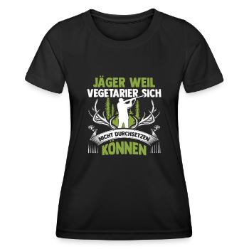 Hunting Hunting Deer Hunting Wild Boar Hunting Hunter - Women's Functional T-Shirt - black - Front - AI Model Female 172 light (172cm)