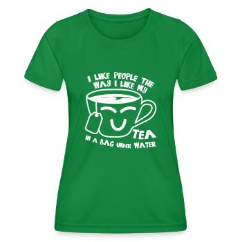 Misanthrope Tasse à thé Théière Sachet de thé - T-shirt sport Femme - vert - Devant - AI Model Female 172 dark (172cm)