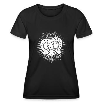 Pretzels Joke Pretzel - Frauen Funktions-T-Shirt - Schwarz - Vorne - AI Model Female 172 light (172cm)