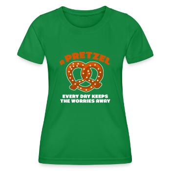 Pretzels Pretzel Bavaria - Frauen Funktions-T-Shirt - Kelly Green - Vorne - AI Model Female 172 dark (172cm)