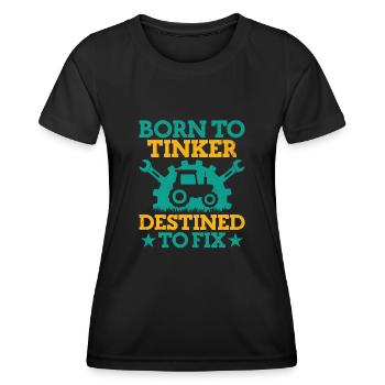Landwirtschaftsmechaniker Lustige Traktormechaniker Bauernhof - Frauen Funktions-T-Shirt - Schwarz - Vorne - AI Model Female 172 light (172cm)