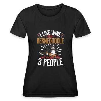 Chien Bernedoodle - T-shirt sport Femme - noir - Devant - AI Model Female 172 light (172cm)