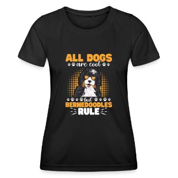 Bernedoodle Dog - Women's Functional T-Shirt - black - Front - AI Model Female 172 light (172cm)