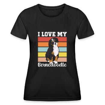 Chien Bernedoodle - T-shirt sport Femme - noir - Devant - AI Model Female 172 light (172cm)
