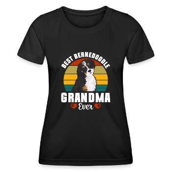 Bernedoodle Dog - Women's Functional T-Shirt - black - Front - AI Model Female 172 light (172cm)