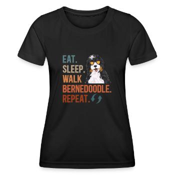Chien Bernedoodle - T-shirt sport Femme - noir - Devant - AI Model Female 172 light (172cm)