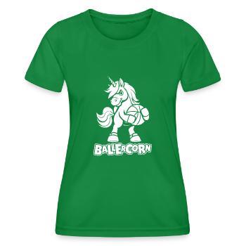 Basket-ball, Basketteur, Licorne, Ballercorn - T-shirt sport Femme - vert - Devant - AI Model Female 172 dark (172cm)