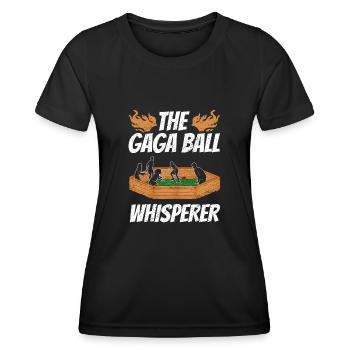 Ballon Dodgeball Hexagon Pit Sports Gaga - T-shirt sport Femme - noir - Devant - AI Model Female 172 light (172cm)