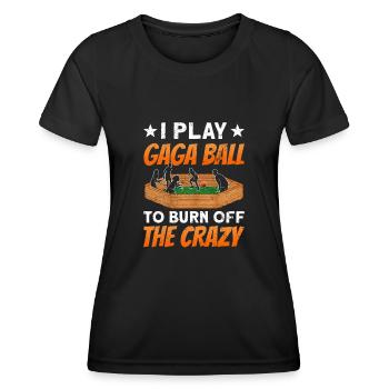 Ballon Dodgeball Hexagon Pit Sports Gaga - T-shirt sport Femme - noir - Devant - AI Model Female 172 light (172cm)
