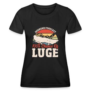 Prédiction du week-end : 100 chances de luge - T-shirt sport Femme - noir - Devant - AI Model Female 172 light (172cm)