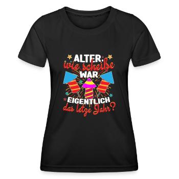 Silvester Neujahr Happy New Year - Frauen Funktions-T-Shirt - Schwarz - Vorne - AI Model Female 172 light (172cm)