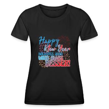 Silvester Neujahr Silvesterparty - Frauen Funktions-T-Shirt - Schwarz - Vorne - AI Model Female 172 light (172cm)