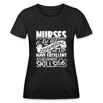 Nurse Nurses Excellent Skills - Women's Functional T-Shirt - black - Front - AI Model Female 172 light (172cm)