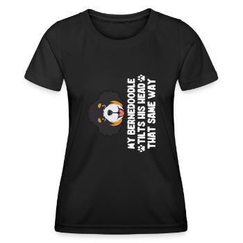 Bernedoodle Dog - Women's Functional T-Shirt - black - Front - AI Model Female 172 light (172cm)