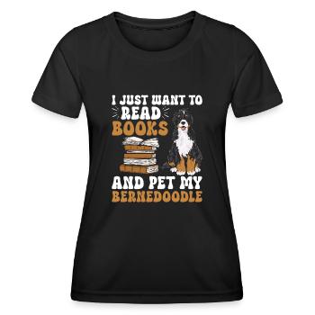 Bernedoodle Dog - Women's Functional T-Shirt - black - Front - AI Model Female 172 light (172cm)