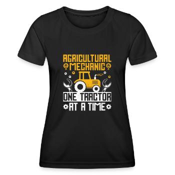 Mécanicien agricole Drôle de tracteur Mécanique Ferme - T-shirt sport Femme - noir - Devant - AI Model Female 172 light (172cm)