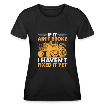 Mécanicien agricole Drôle de tracteur Mécanique Ferme - T-shirt sport Femme - noir - Devant - AI Model Female 172 light (172cm)