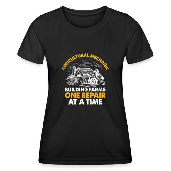 Landwirtschaftsmechaniker Lustige Traktormechaniker Bauernhof - Frauen Funktions-T-Shirt - Schwarz - Vorne - AI Model Female 172 light (172cm)