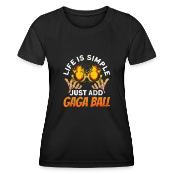 Dodgeball Hexagone Pit Sports Gaga Ball - T-shirt sport Femme - noir - Devant - AI Model Female 172 light (172cm)