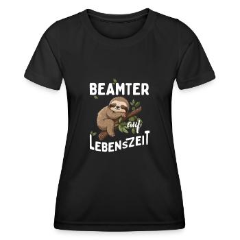 Fonctionnaire à vie Fonctionnaire 4 Vie - T-shirt sport Femme - noir - Devant - AI Model Female 172 light (172cm)