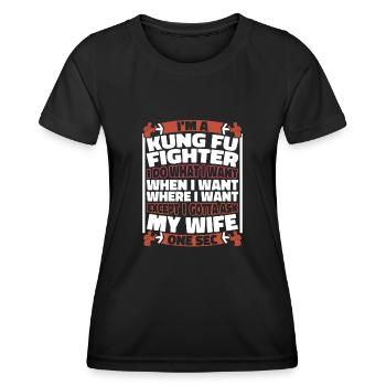 Kung Fu - Frauen Funktions-T-Shirt - Schwarz - Vorne - AI Model Female 172 light (172cm)