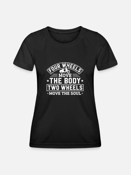 Motorroller - Frauen Funktions-T-Shirt - Schwarz