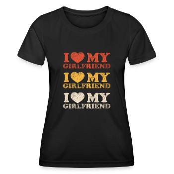 J’aime ma copine Vintage Classique - T-shirt sport Femme - noir - Devant - AI Model Female 172 light (172cm)